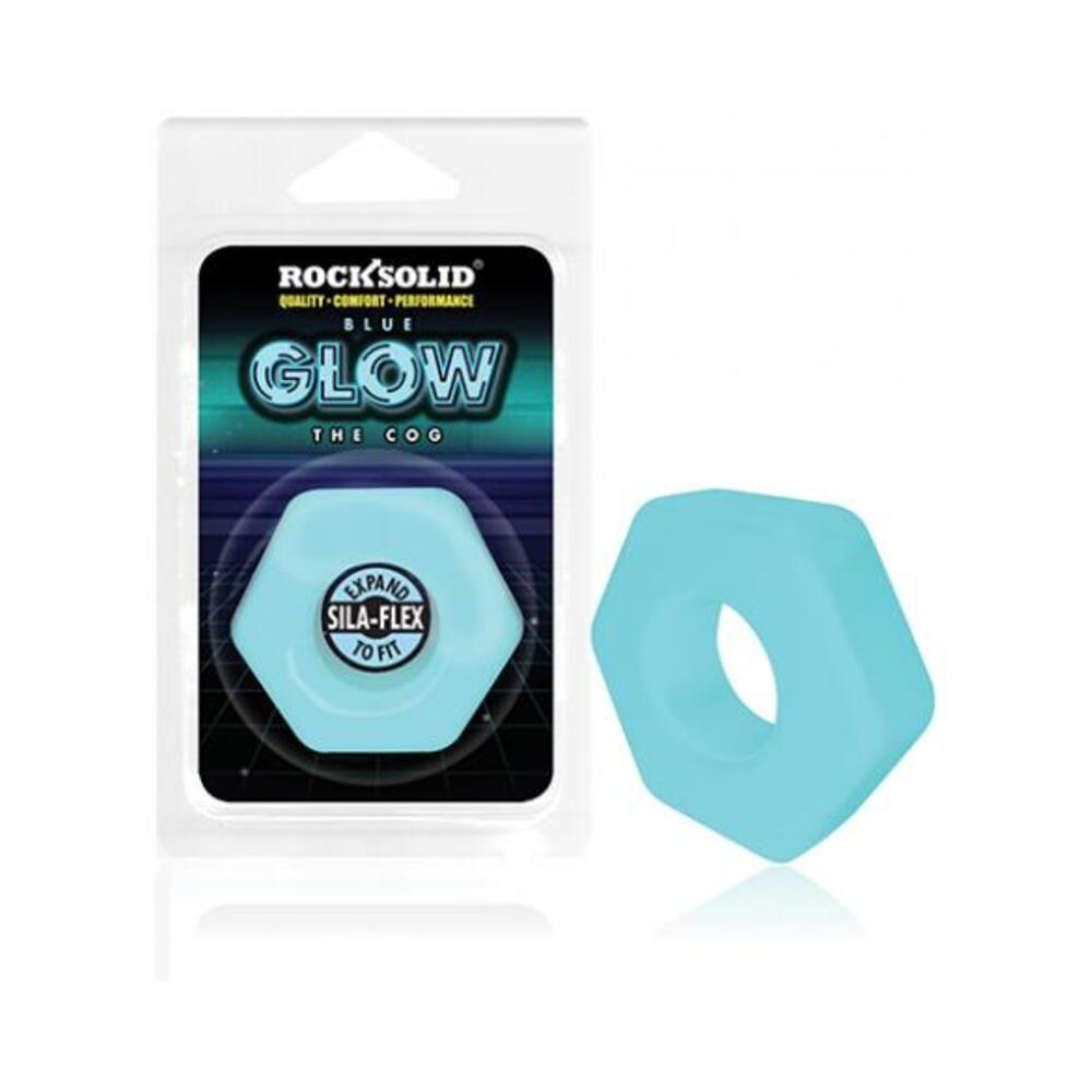 6768903846920_1 Rock Solid Sila-flex Glow-in-the-dark The Cog C-ring Blue - Image 1