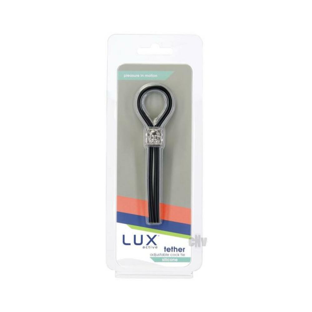 677613470119_1 Lux Active Tether Adjustable Cock Tie Silicone Black - Image 1