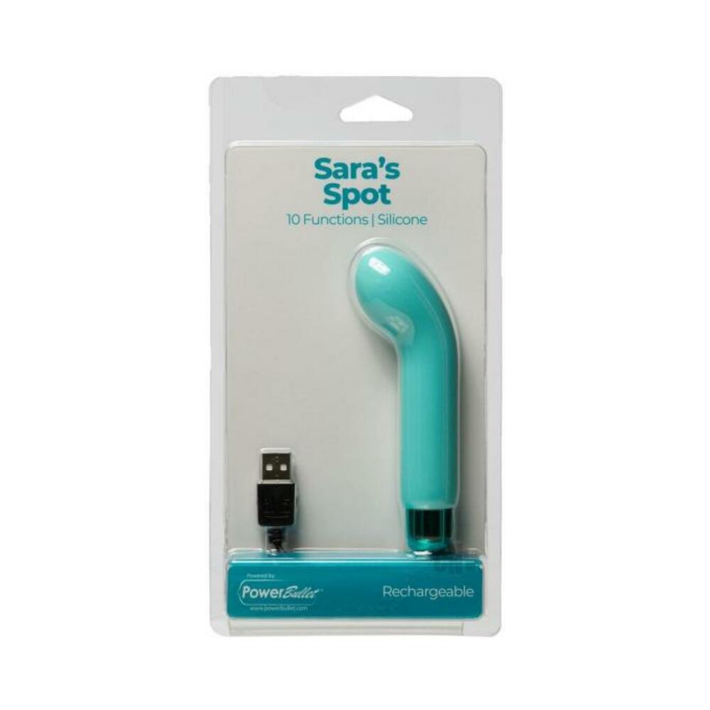 677613562197_1 Sara's Spot Rechargeable Bullet With Removable G-spot Sleeve Teal - Image 1