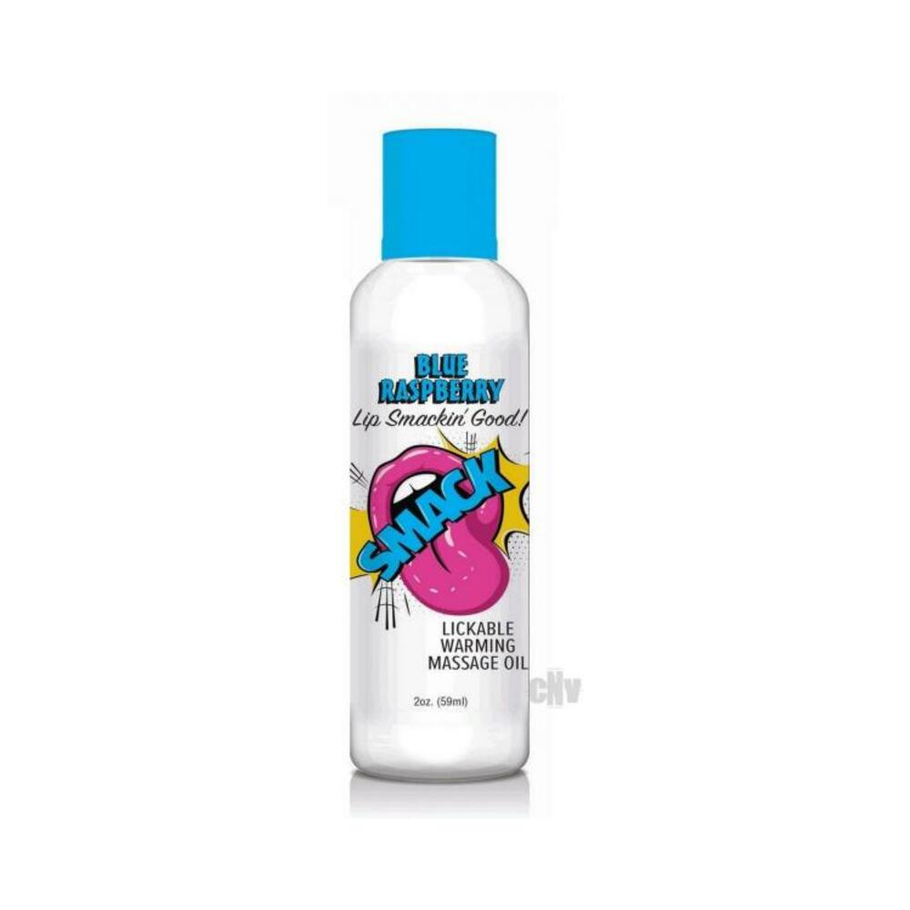 685634111447_1 Smack Lickable Massage Oil Blue Raspberry 2 Oz. - Image 1