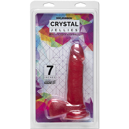 69924 Crystal Jellies 7 Ballsy Cock - Pink - Image 1