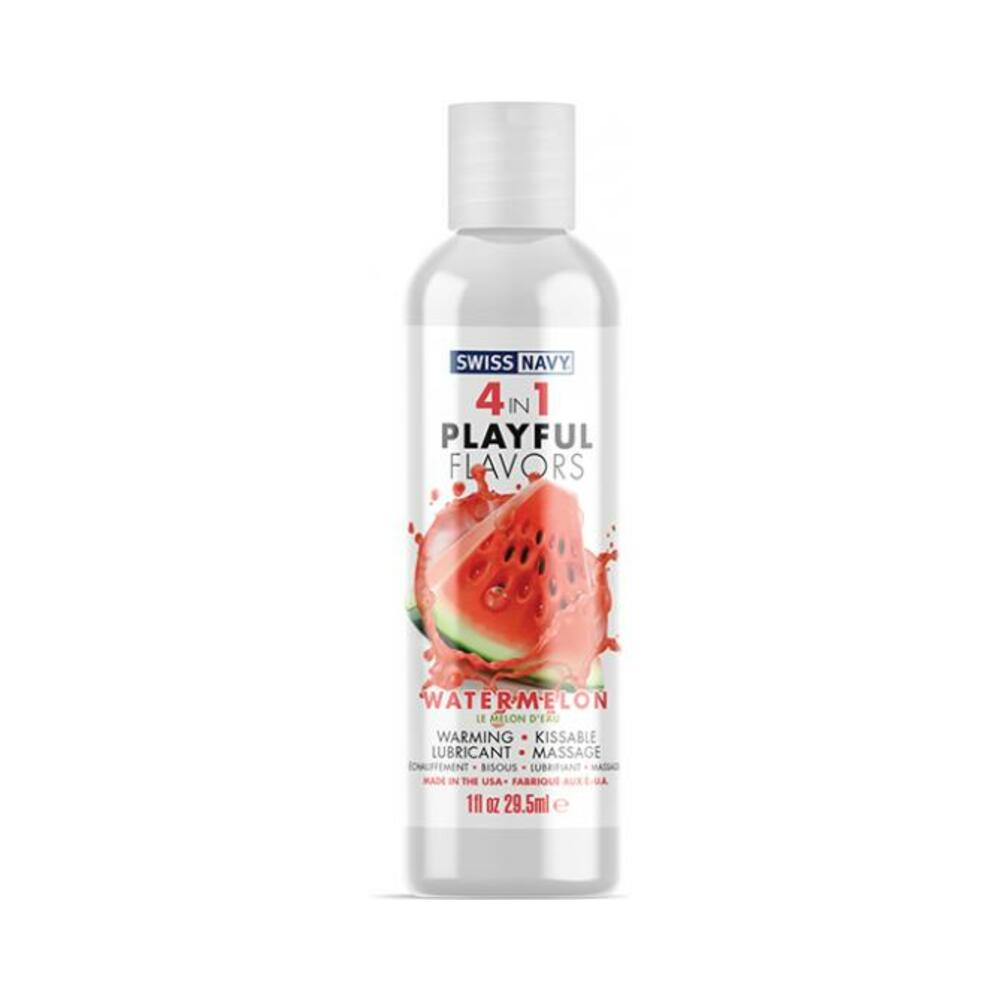 699439007119_1 Swiss Navy 4 In 1 Playful Flavors Watermelon - 1 Oz - Image 1