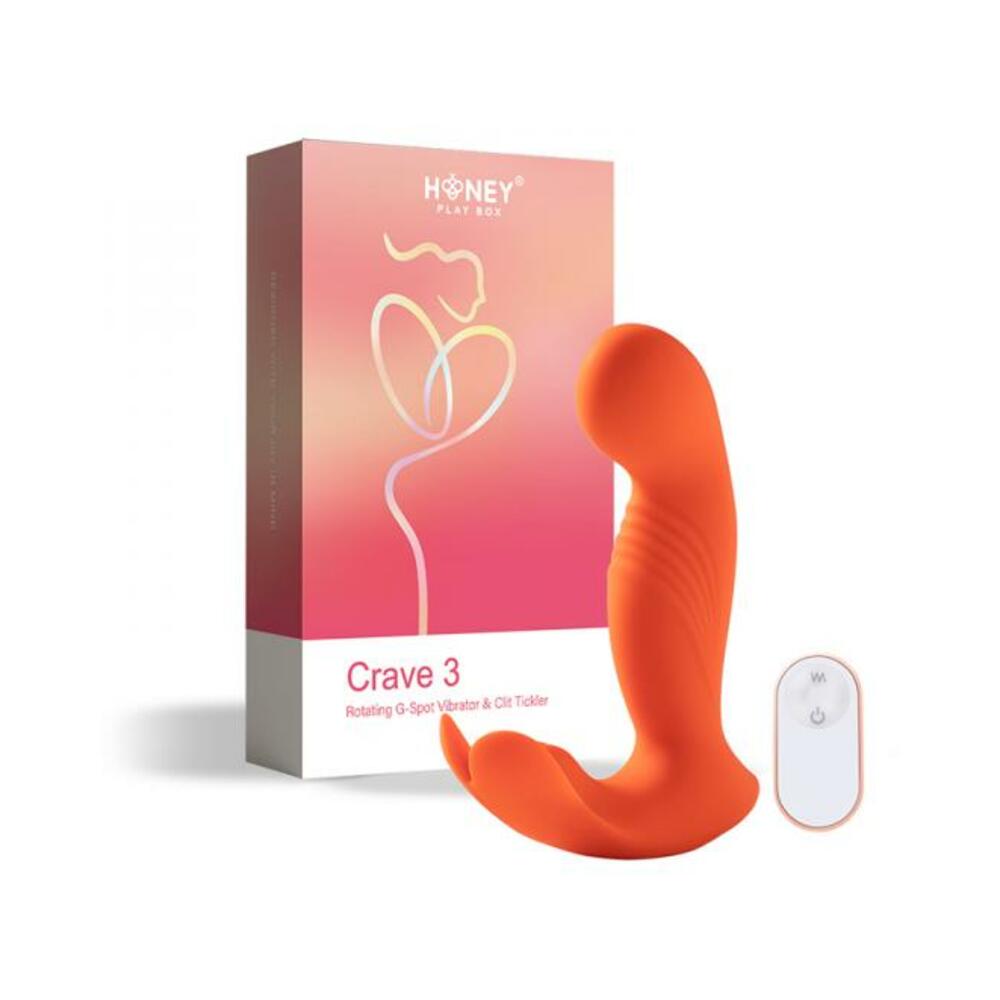 710022363402_1_2f3279ea-a269-4ed4-b09e-9ab78bc96c05 Crave 3 G-spot Vibrator With Rotating Massage Head And Clit Tickler Orange - Image 1