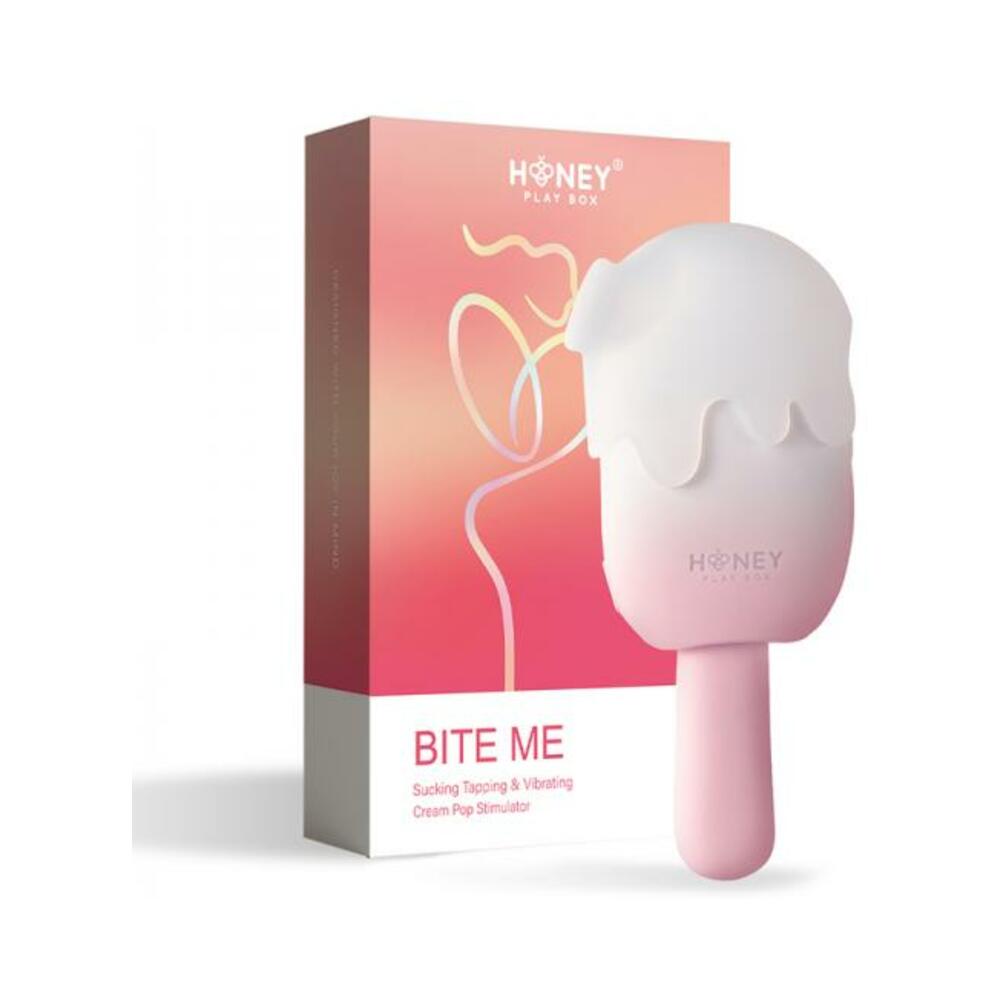710022364676_1 Honey Play Box Bite Me Sucking Tapping & Vibrating Cream Pop Stimulator - Image 1
