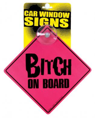 7113-01 Bitch on board car window signs - Image 1