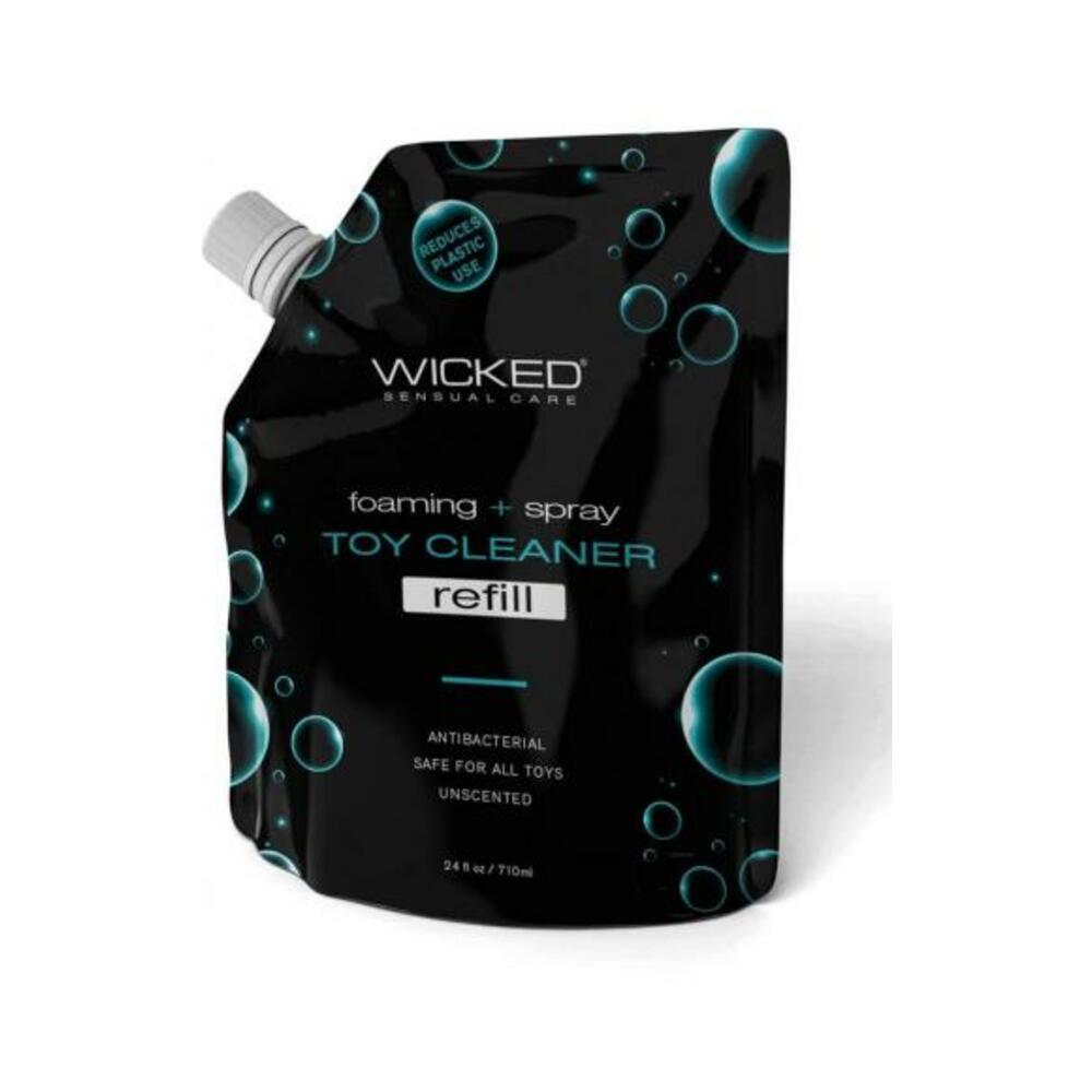 713079900248_1 Wicked Sensual Care Foaming + Spray Toy Cleaner Refill Pouch - 24 Oz - Image 1