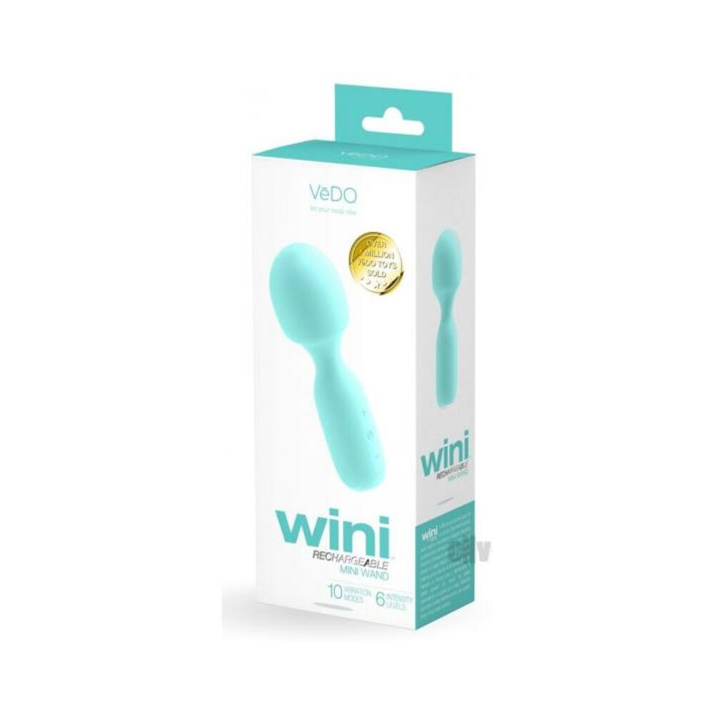 716053727909_1 Vedo Wini Rechargeable Mini Wand Tease Me Turquoise - Image 1