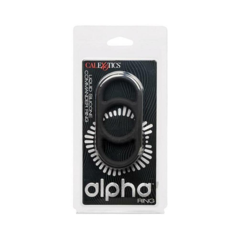 716770108227_1 Alpha Liquid Silicone Commander Cock Ring - Black - Image 1