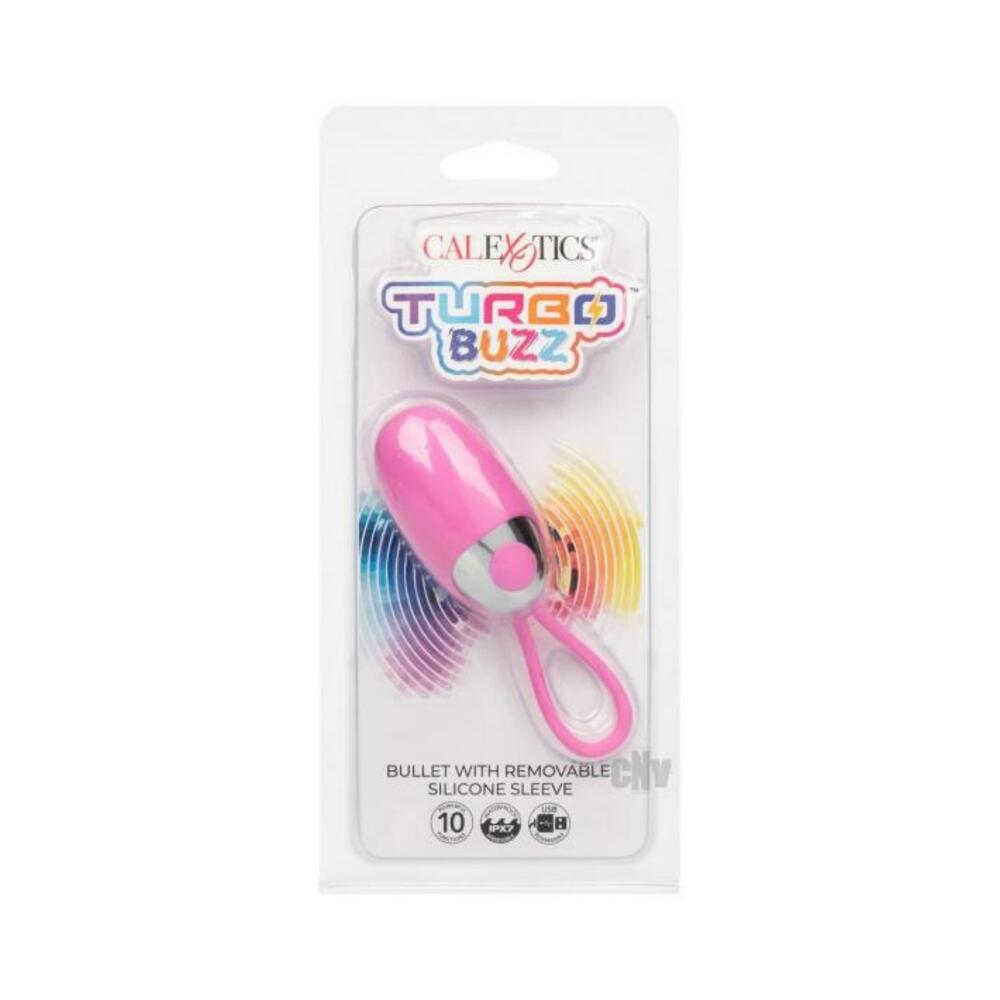 716770108500_1 Turbo Buzz Bullet Stimulator W/removable Silicone Sleeve - Pink - Image 1