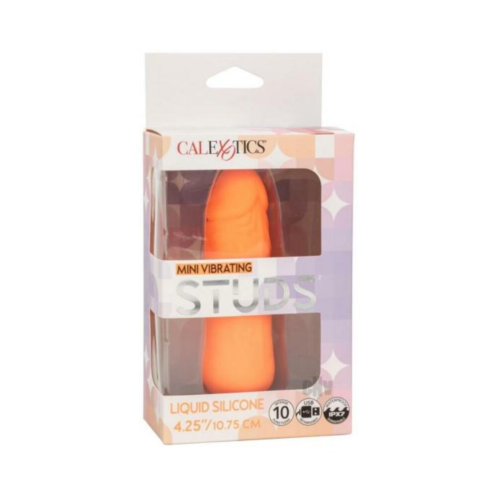 716770108562_1 Silicone Studs Mini Vibrating Studs - Orange - Image 1