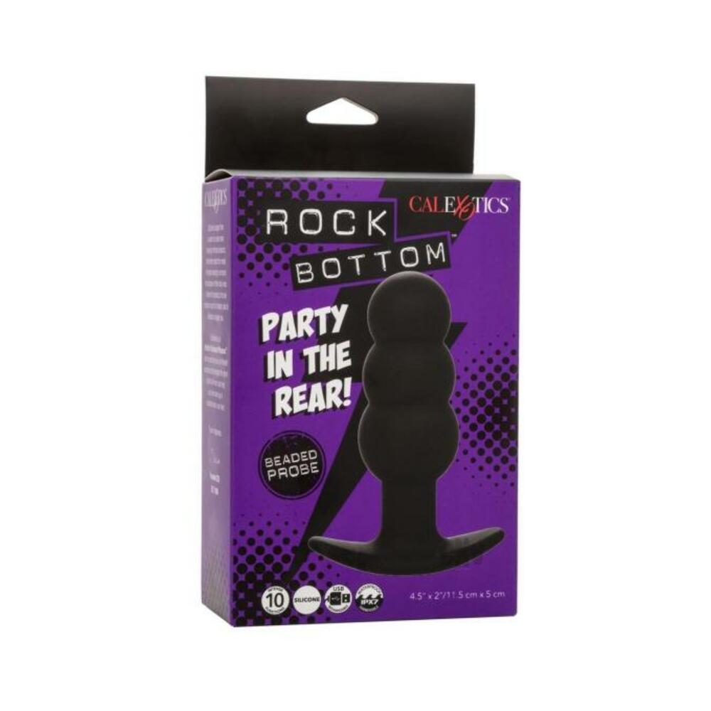 716770108661_1 Rock Bottom Beaded Anal Probe - Black - Image 1