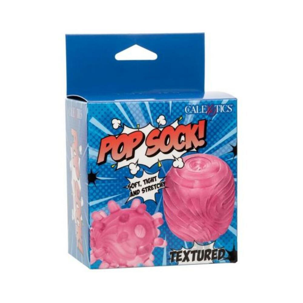 716770108821_1 Pop Sock Textured Masturbator - Pink - Image 1