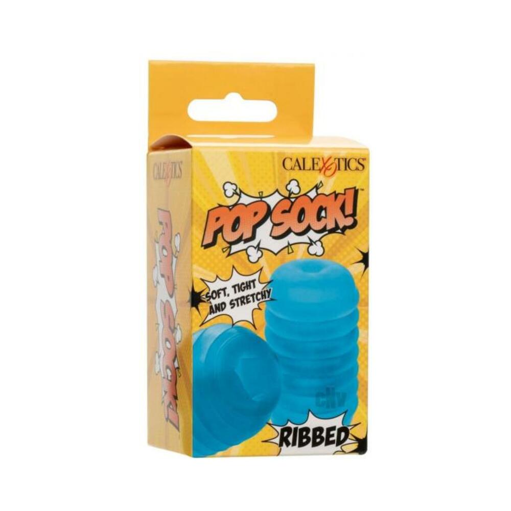 716770108845_1 Pop Sock Ribbed Masturbator - Blue - Image 1