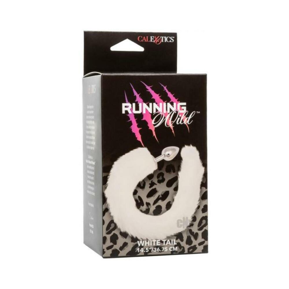716770109200_1 Running Wild White Tail Metallic Anal Probe - Image 1