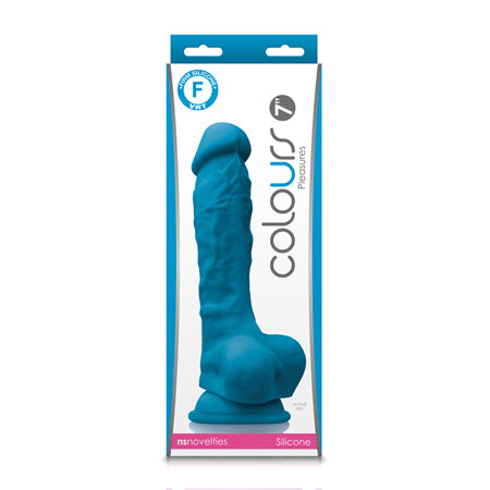 72305 Colours Pleasures 7 Dong w/Balls & Suction Cup - Blue - Image 1
