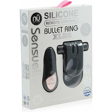 Sensuelle Silic Remote Bullet Ring Blk