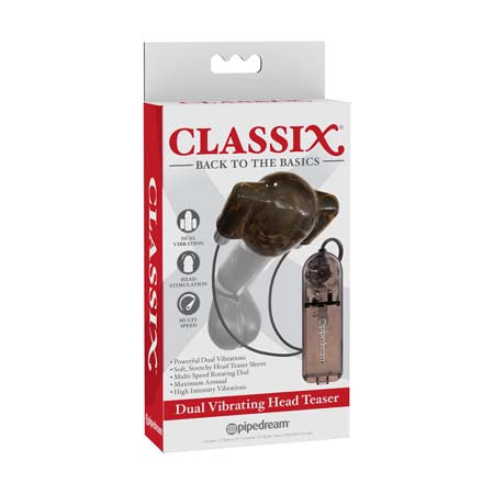 73876 Classix Dual Vibrating Head Teaser - Black/Smoke - Image 1