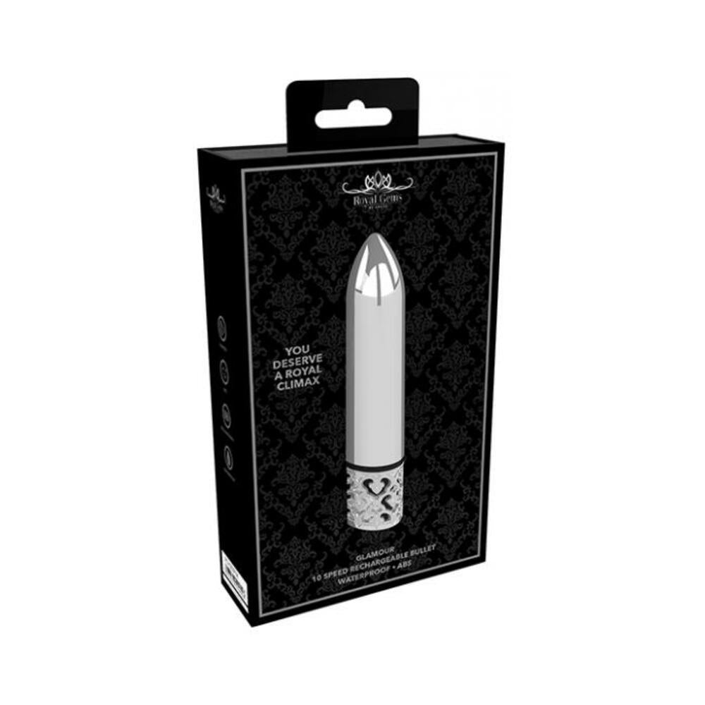 7423522524541_1 Royal Gems - Glamour - Abs Rechargeable Bullet - Silver - Image 1