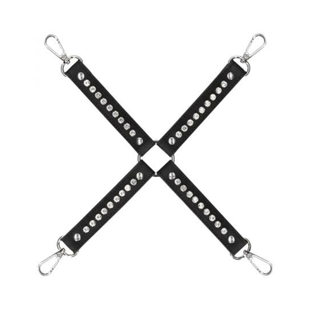 7423522543580_1 Ouch Diamond Studded Hogtie - Black - Image 1