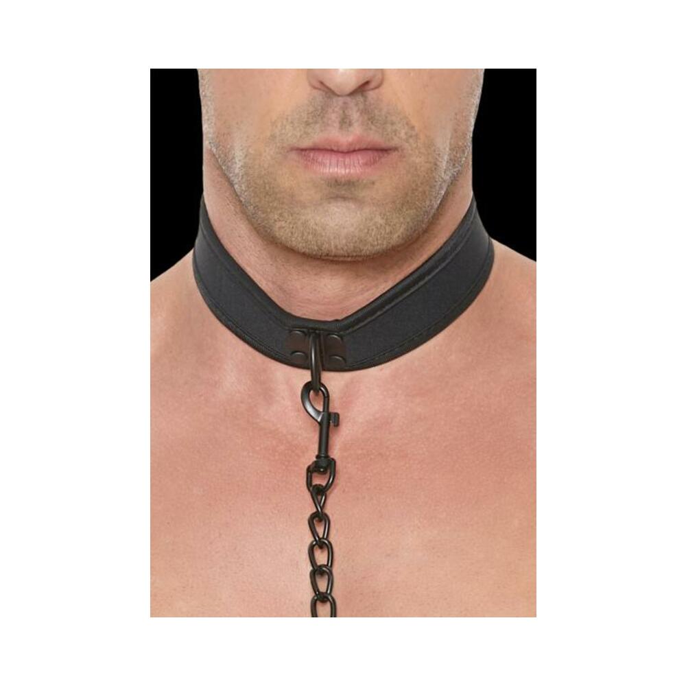 7423522584521_1 Ouch Neoprene Collar W/leash Black - Image 1
