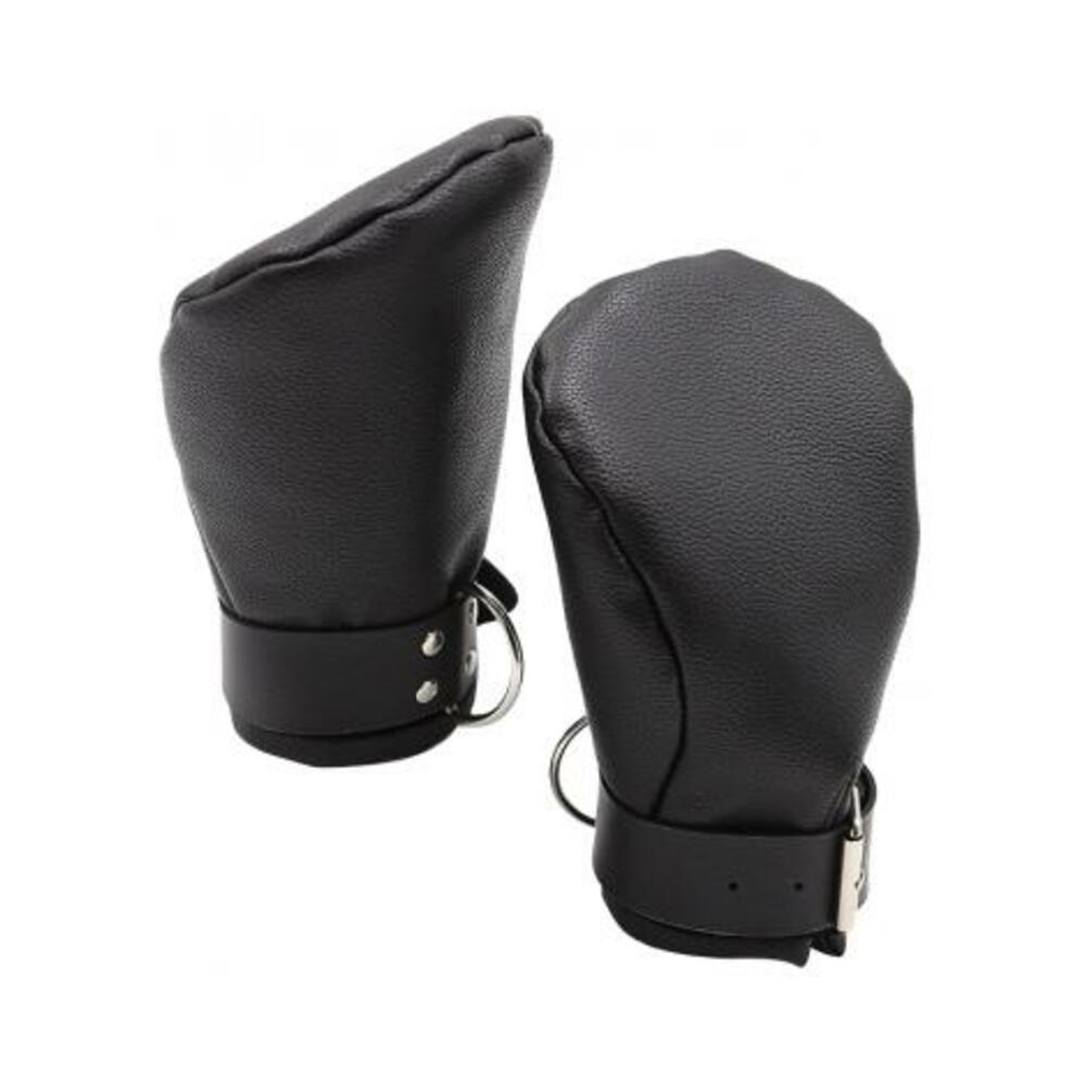 7423522586532_1 Puppy Play Neoprene Lined Fist Mitts Black - Image 1