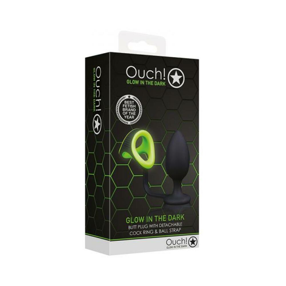 7423522638668_1 Ouch Butt Plug Cockring Ballstrap Gitd - Image 1