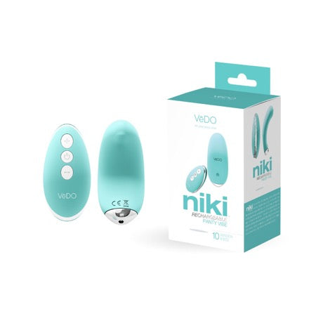 74711 VeDO Niki Rechargeable Panty Vibe - Tease Me Turquoise - Image 1