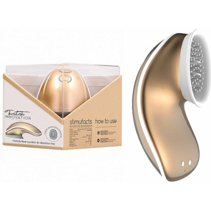 Twitch Hand Free Suction/ Vibra Toy Gold