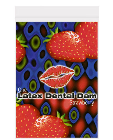 7629-04 Latex Dental Dam Strawberry - Image 1