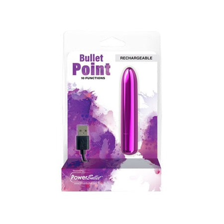 76478 Bullet Point Rechargeable Bullet - 10 Functions Purple - Image 1