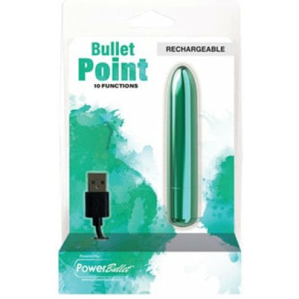 Bullet Point Rechargeable Bullet - 10 Functions Teal