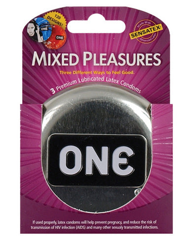 7705-01 One next generation mixed pleasures condoms - box of 3 - Image 1