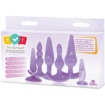 Try-Curious Anal Plug Kit - Purple