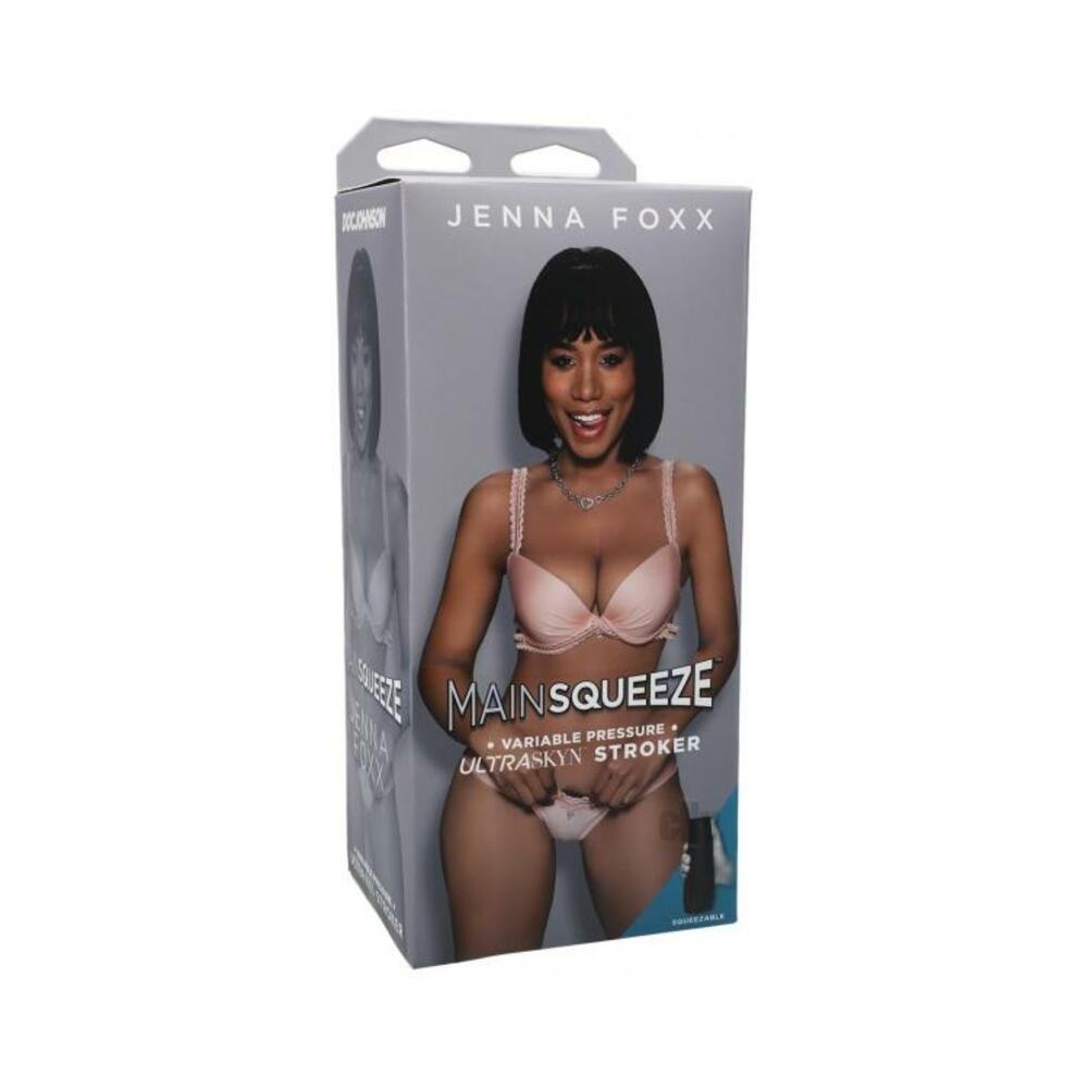 782421079659_1 Main Squeeze Jenna Foxx Ultraskyn Stroker - Pussy - Chocolate - Image 1