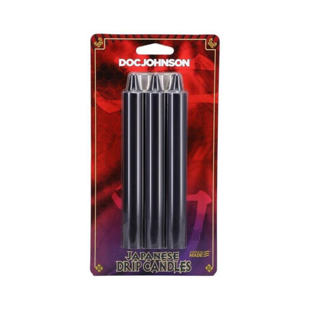 782421082802_1 Japanese Drip Candles 3pk Black - Image 1