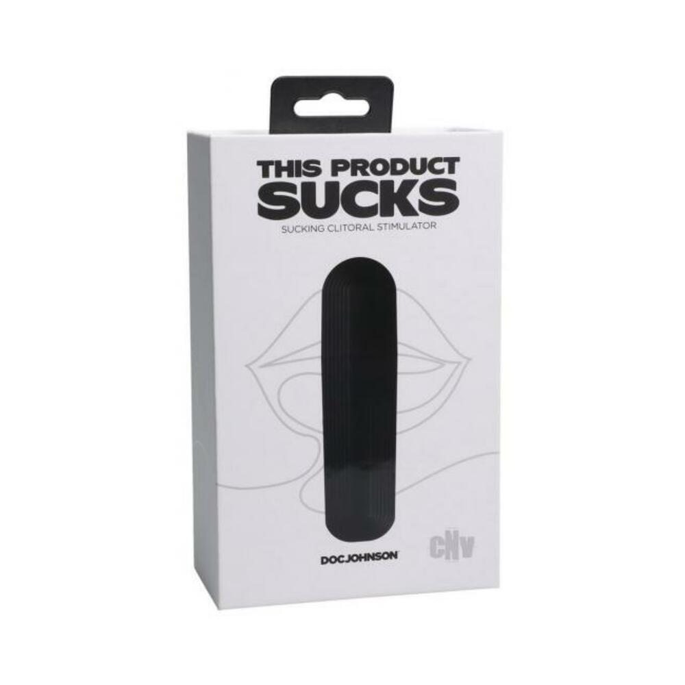 782421086596_1 This Product Sucks Rechargeable Silicone Lipstick Sucking Clitoral Stimulator Black - Image 1