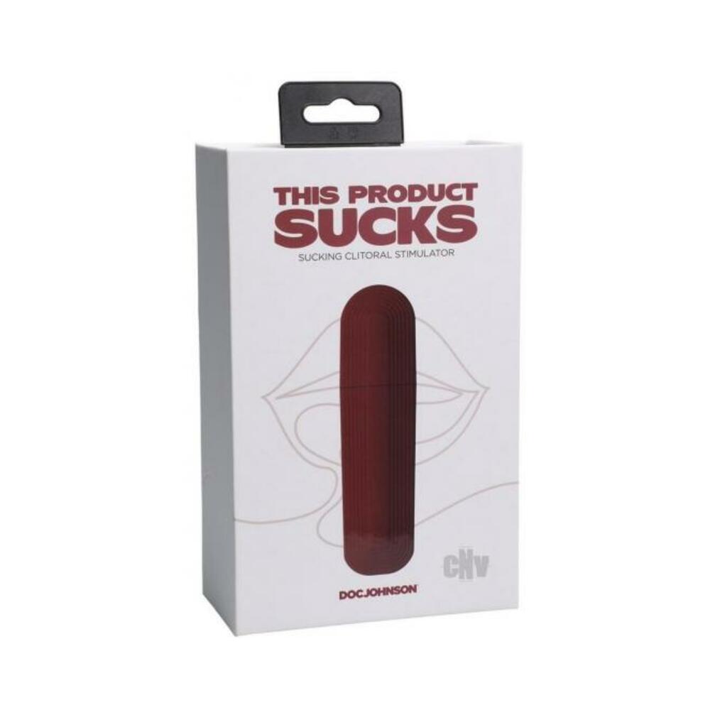 782421086602_1 This Product Sucks Rechargeable Silicone Lipstick Sucking Clitoral Stimulator Red - Image 1