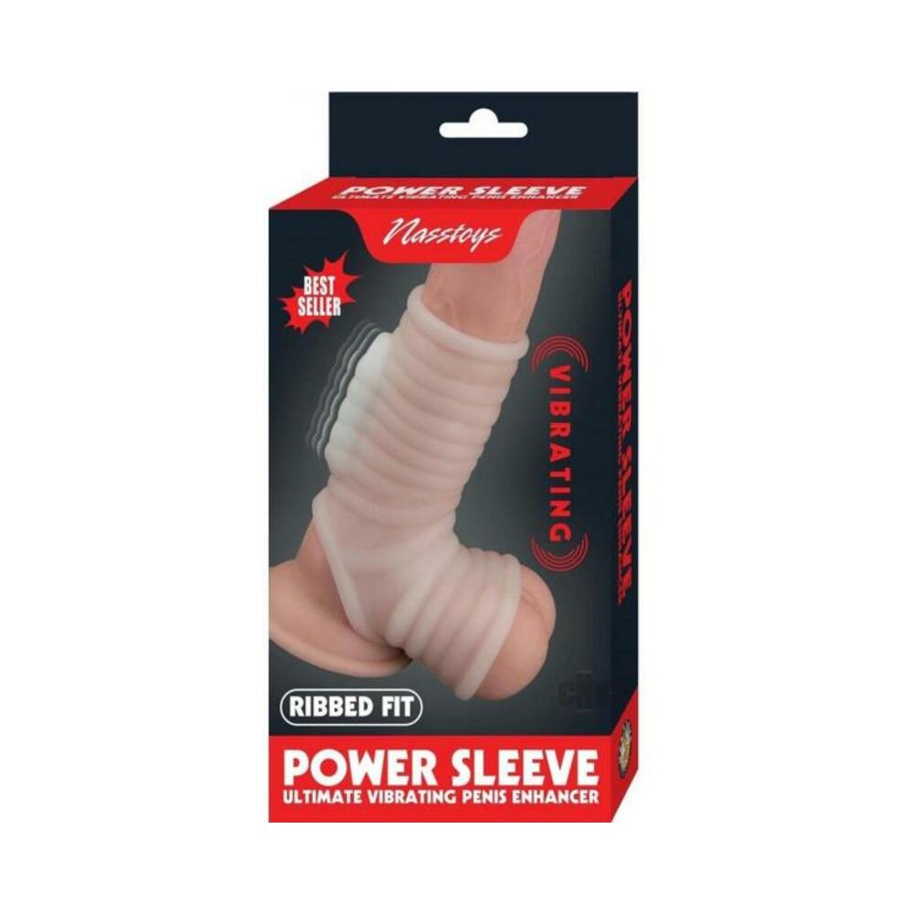 782631312614_1 Vibrating Power Sleeve Ribbed Fit Wht - Image 1