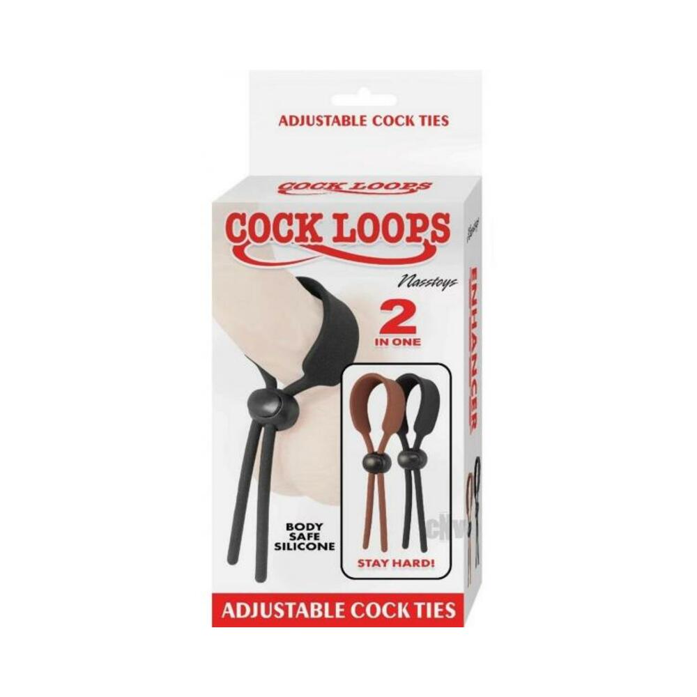 782631312904_1 Cock Loops Adjustable Cock Ties Brown & Black - Image 1