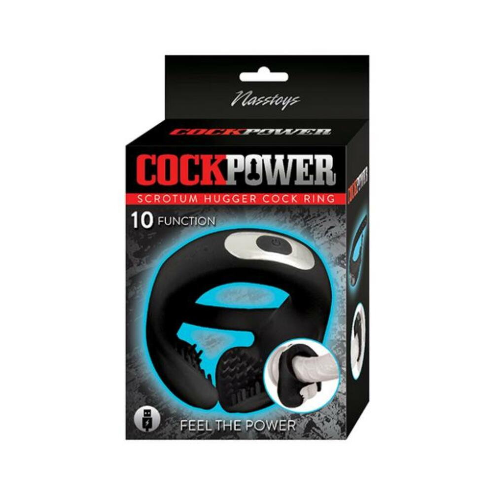782631316803_1 Cockpower Scrotum Hugger Cock Ring Black - Image 1