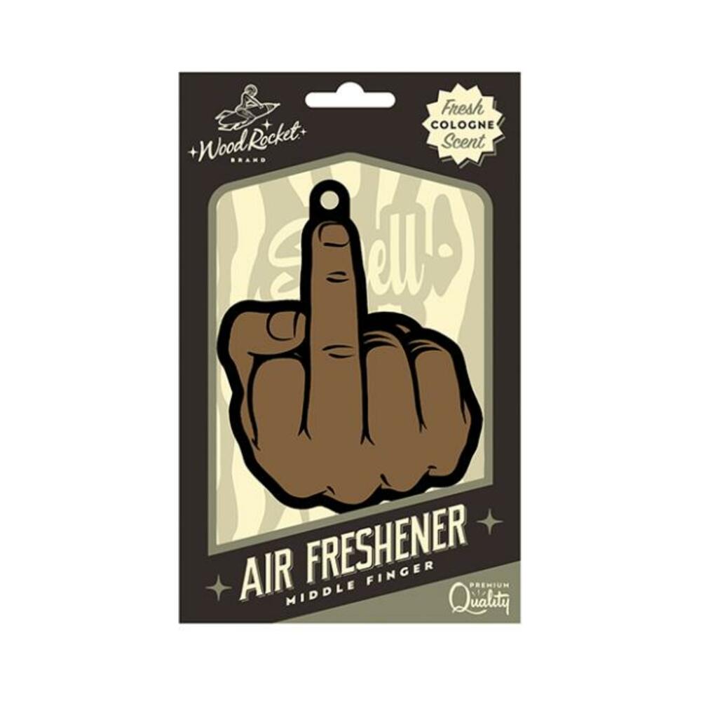 785571087215_1 Wood Rocket Air Freshener Middle Finger Peach - Image 1