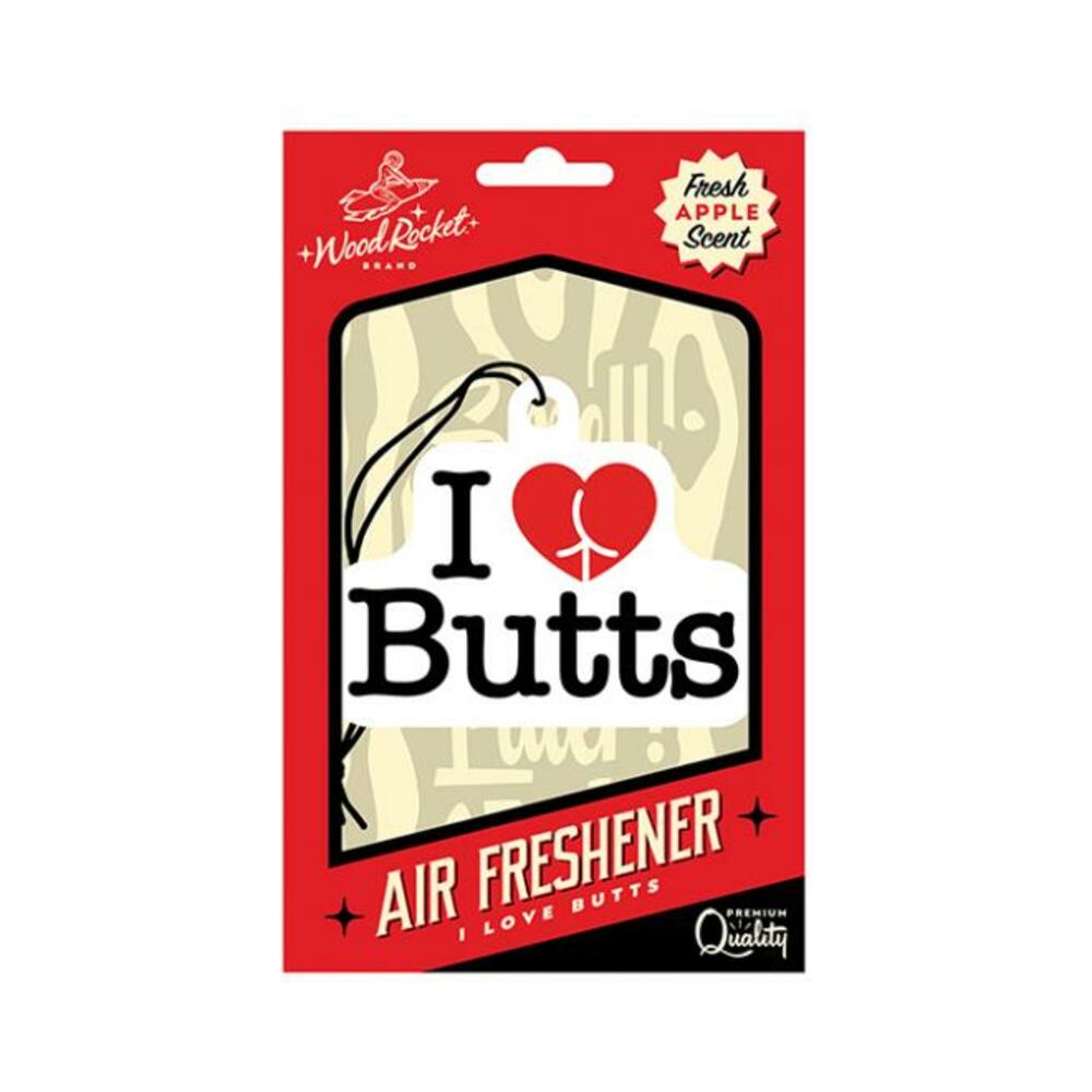 785571087628_1 Wood Rocket I Love Butts Air Freshener - Apple - Image 1