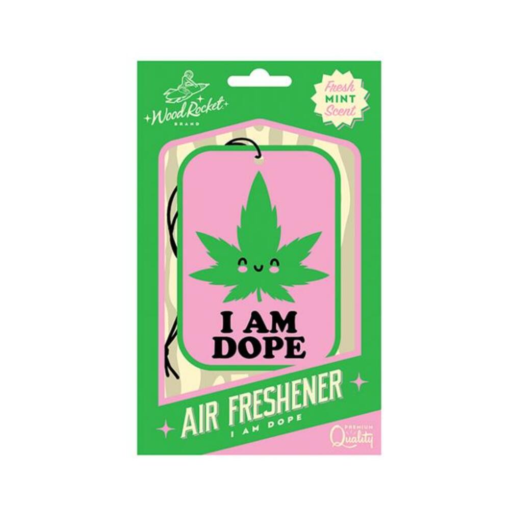 785571087727_1 Wood Rocket I Am Dope Air Freshener - Mint - Image 1