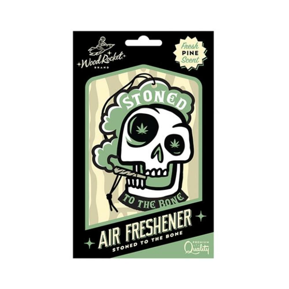 785571087741_1 Wood Rocket Stoned To The Bone Air Freshener - Pine - Image 1