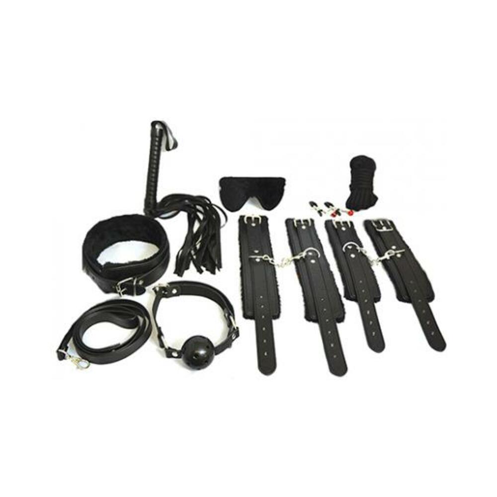 802991609886_1 Everything Bondage 12 Piece Kit - Black - Image 1