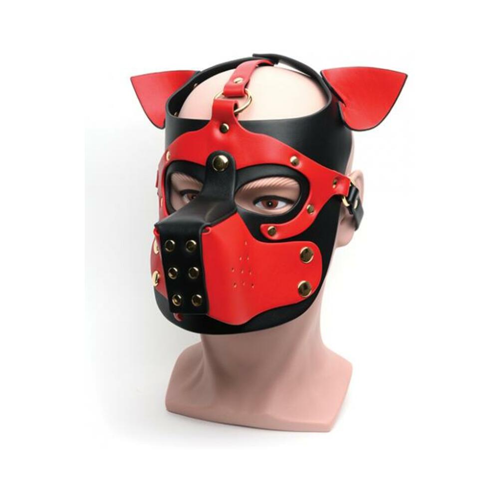 810001688424_1 665 Bondage Pup Hood - O/s Black/red - Image 1