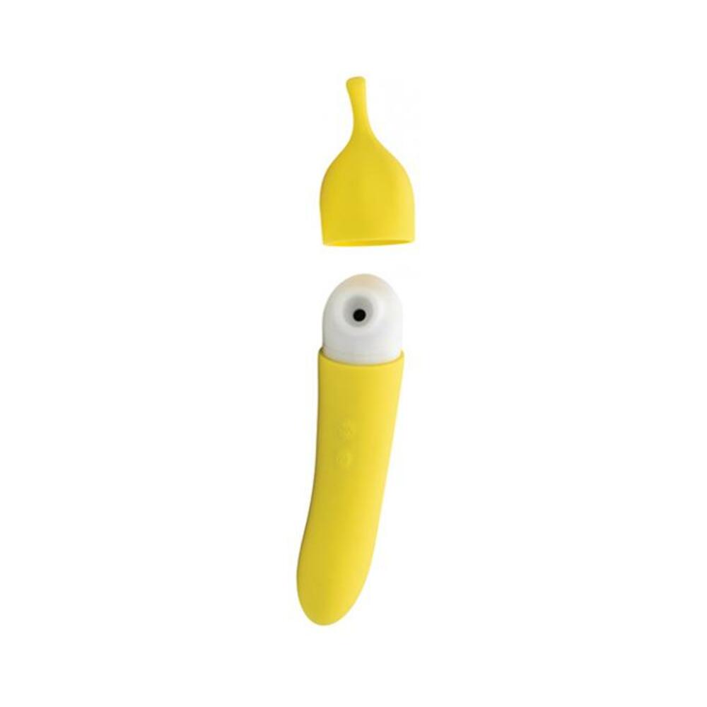 810120340845_1 Natalie's Toy Box Banana Cream Air Pulse & G-spot Vibrator - Yellow - Image 1
