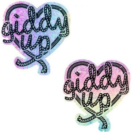 Neva Nude Giddy Up Light Pastel Smarties Party Glitter Lasso Heart Nipple Pasties