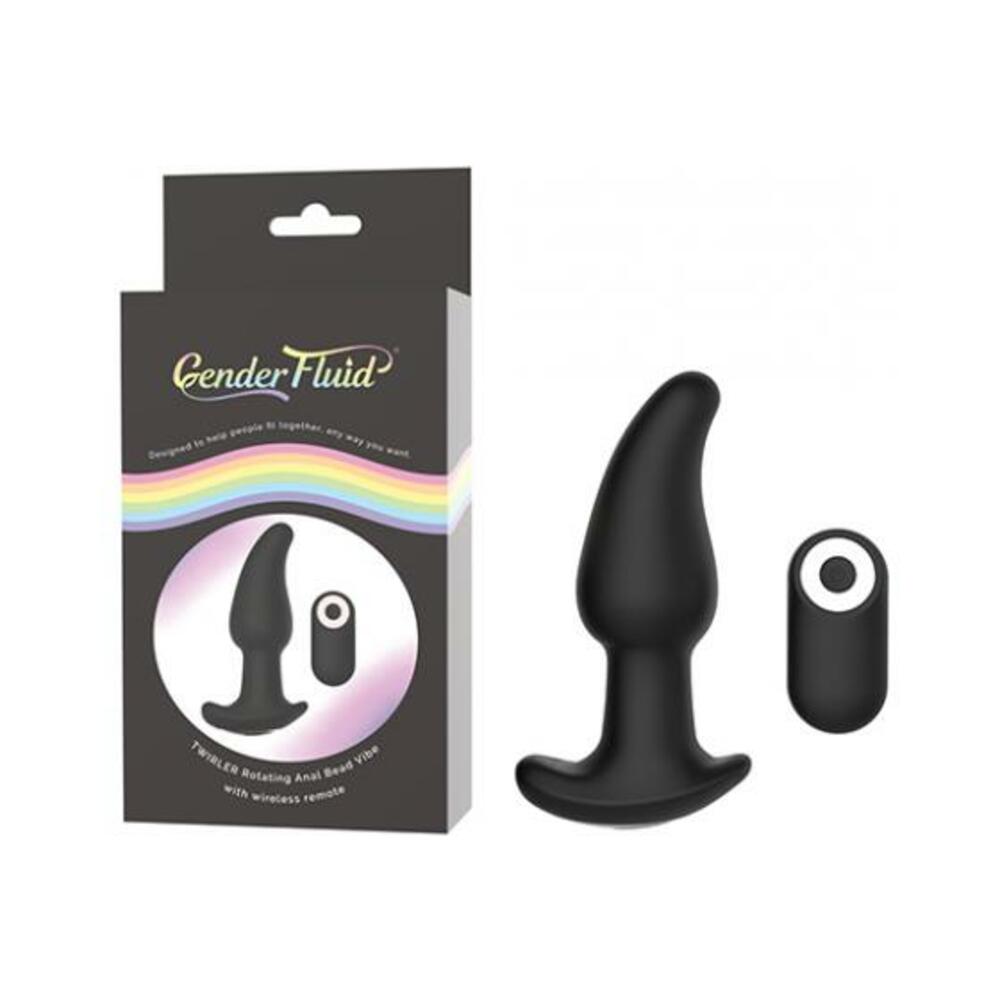 812024034301_1 Gender Fluid Twirler Anal Vibe W/remote - Black - Image 1