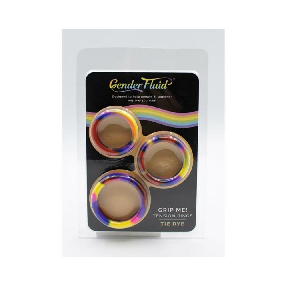 812024034363_1 Gender Fluid Grip Me! Tension Ring Set Of 3 Tie-dye - Image 1